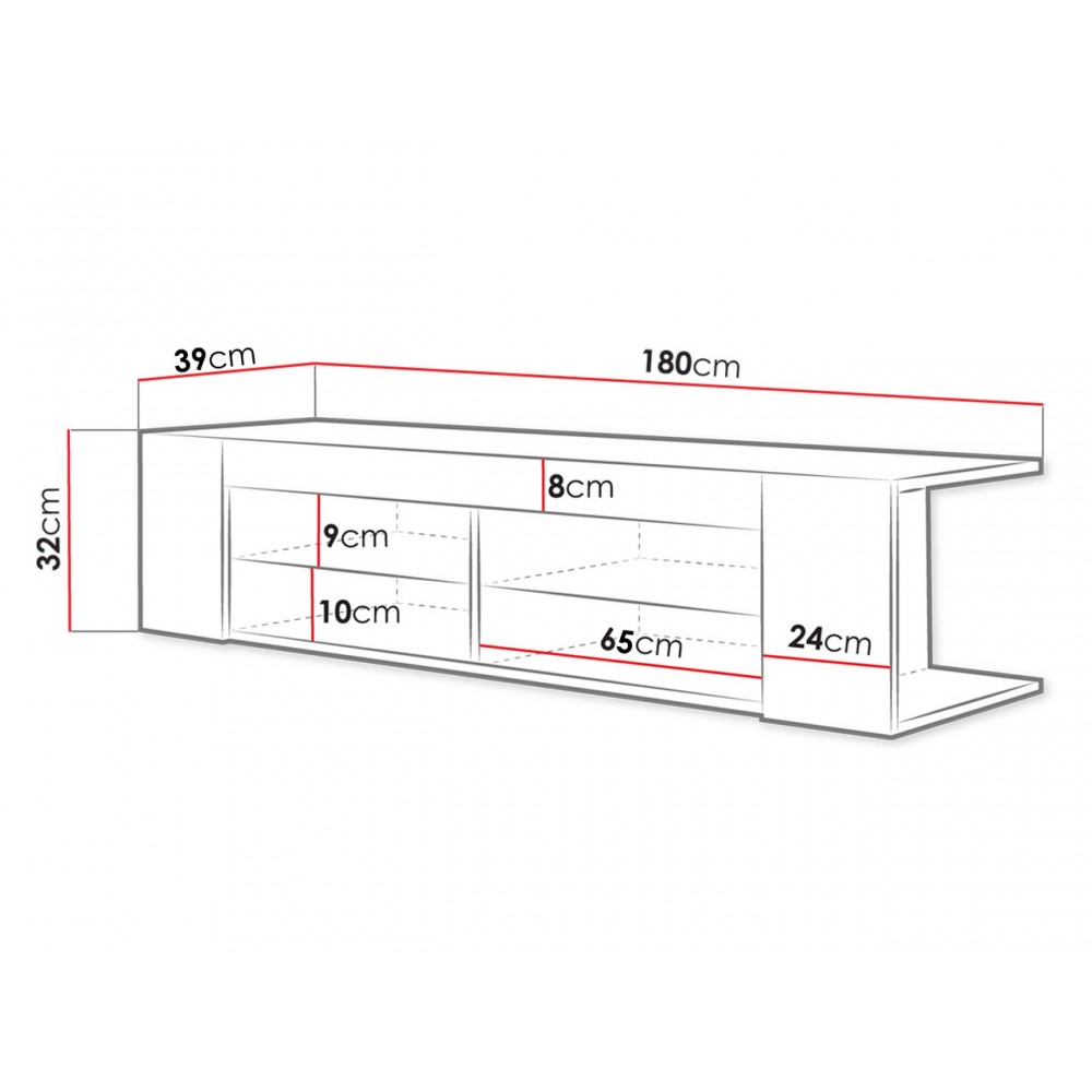 Έπιπλο τηλεόρασης Smart-Μήκος: 180 εκ.-Mauro