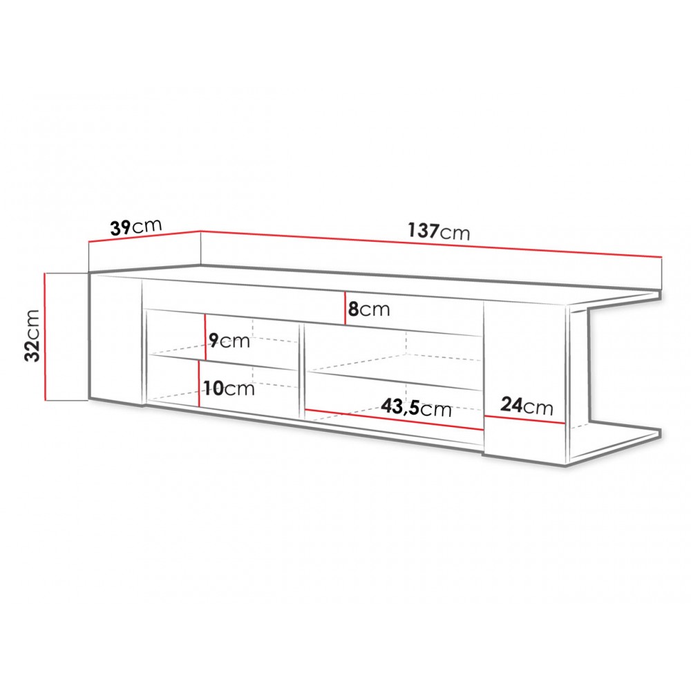 Έπιπλο τηλεόρασης Smart-Μήκος: 137 εκ.-Mauro