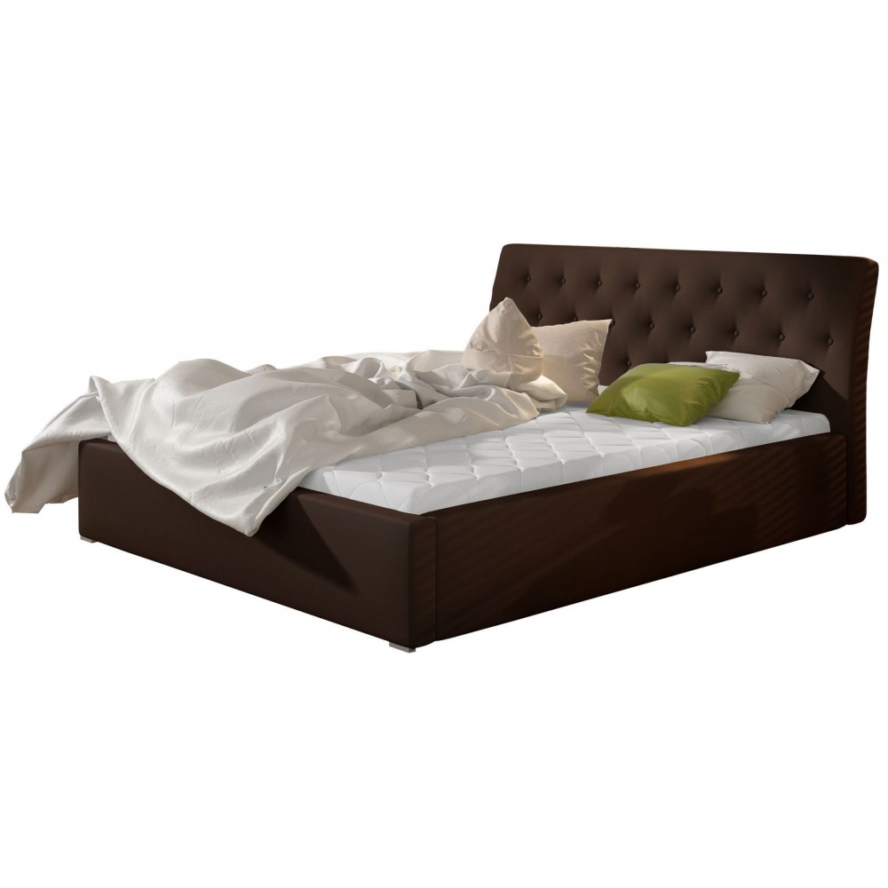 Επενδυμένο κρεβάτι Milan-Kafe-Χωρίς μηχανισμό ανύψωσης-160 x 200