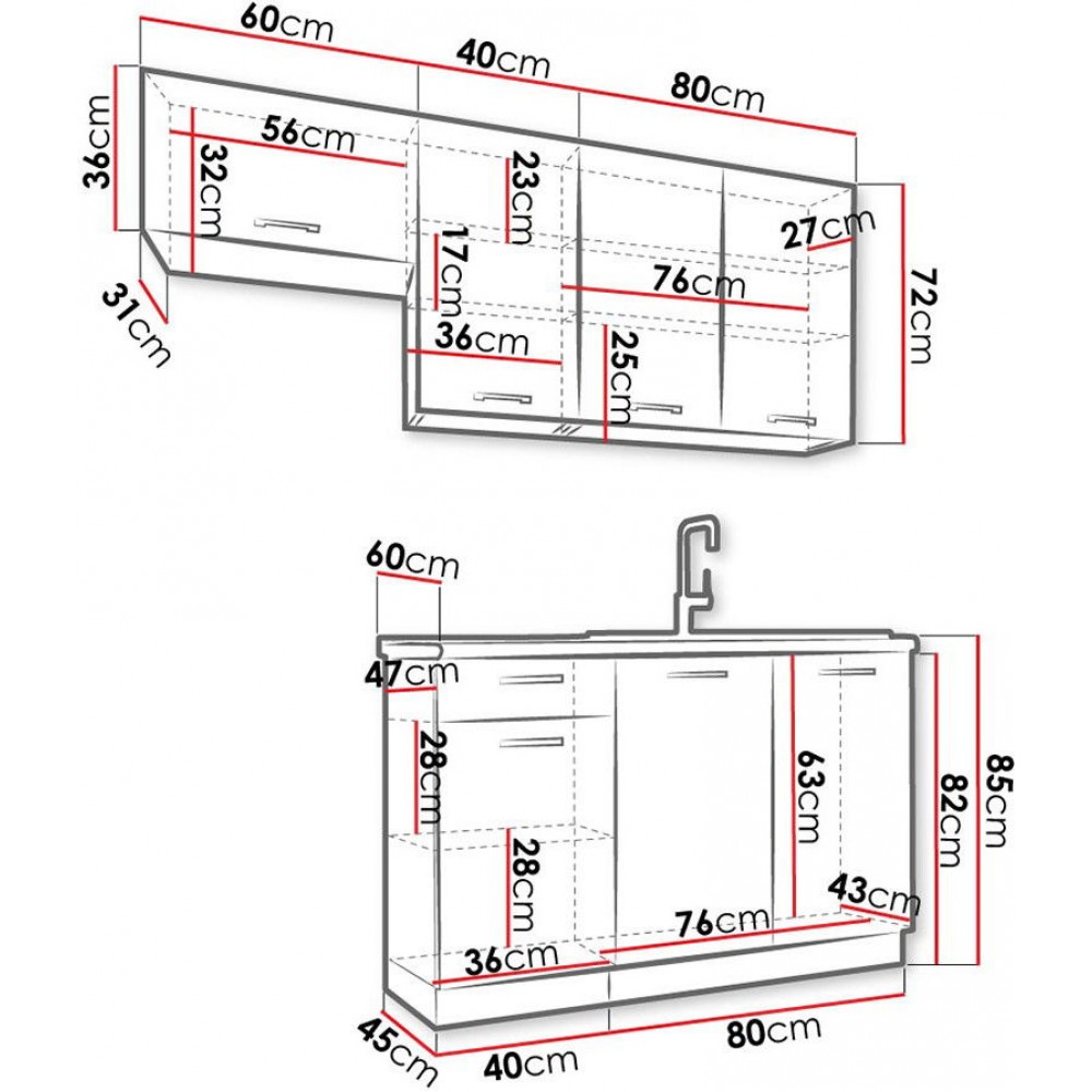 Σύνθεση κουζίνας Clara-Μήκος: 120 εκ.