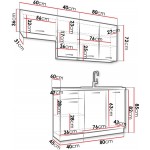 Σύνθεση κουζίνας Clara-Μήκος: 120 εκ.