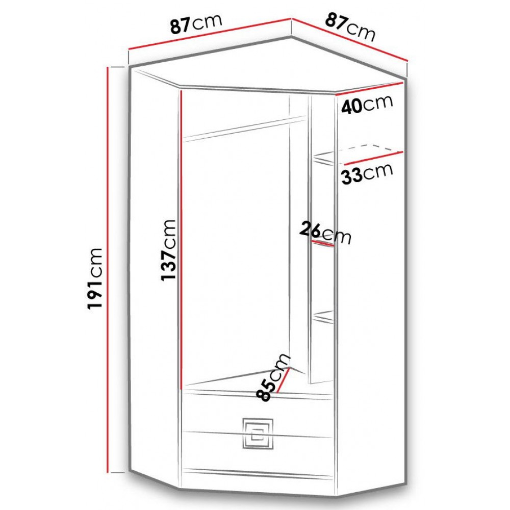 Γωνιακή ντουλάπα Nico