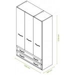 Ντουλάπα τρίφυλλη Giallo 3D2S