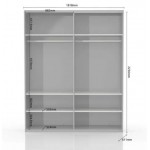 Ντουλάπα συρόμενη Giallo 180 με καθρέπτη