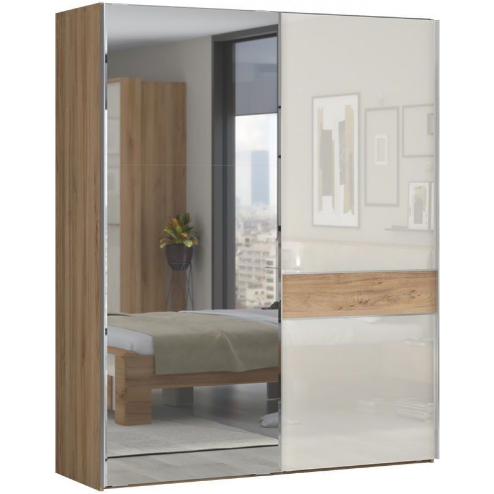 Ντουλάπα συρόμενη Giallo 180 με καθρέπτη