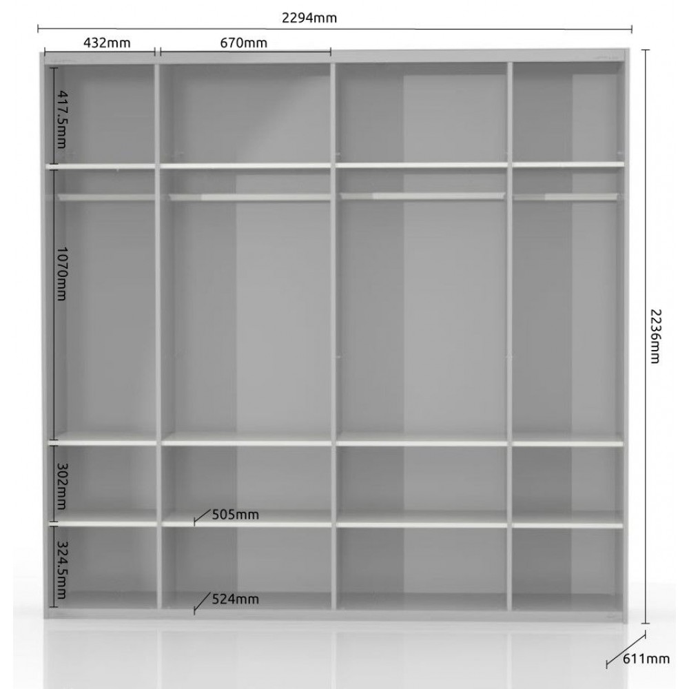 Ντουλάπα συρόμενη Giallo 230