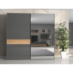 Ντουλάπα συρόμενη δίφυλλη Agate 230 με καθρέπτη