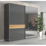 Ντουλάπα συρόμενη δίφυλλη Agate 230 με καθρέπτη