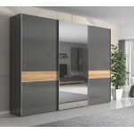 Ντουλάπα συρόμενη τρίφυλλη Agate 280 με καθρέπτη