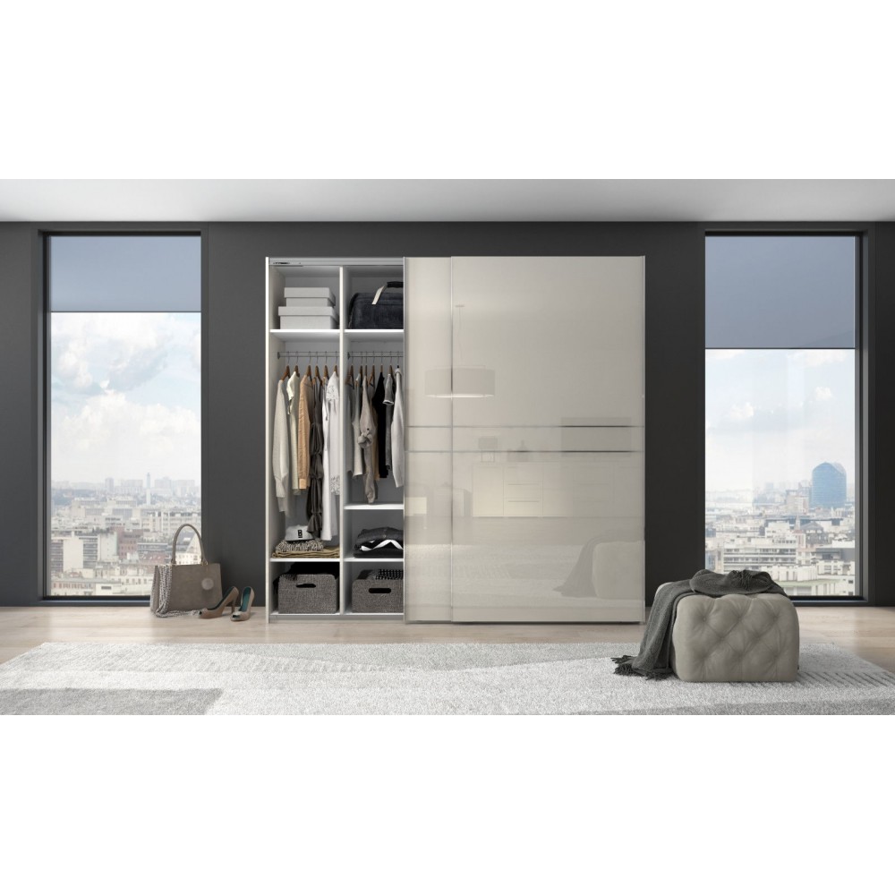 Ντουλάπα συρόμενη δίφυλλη Realm 180-Μπεζ