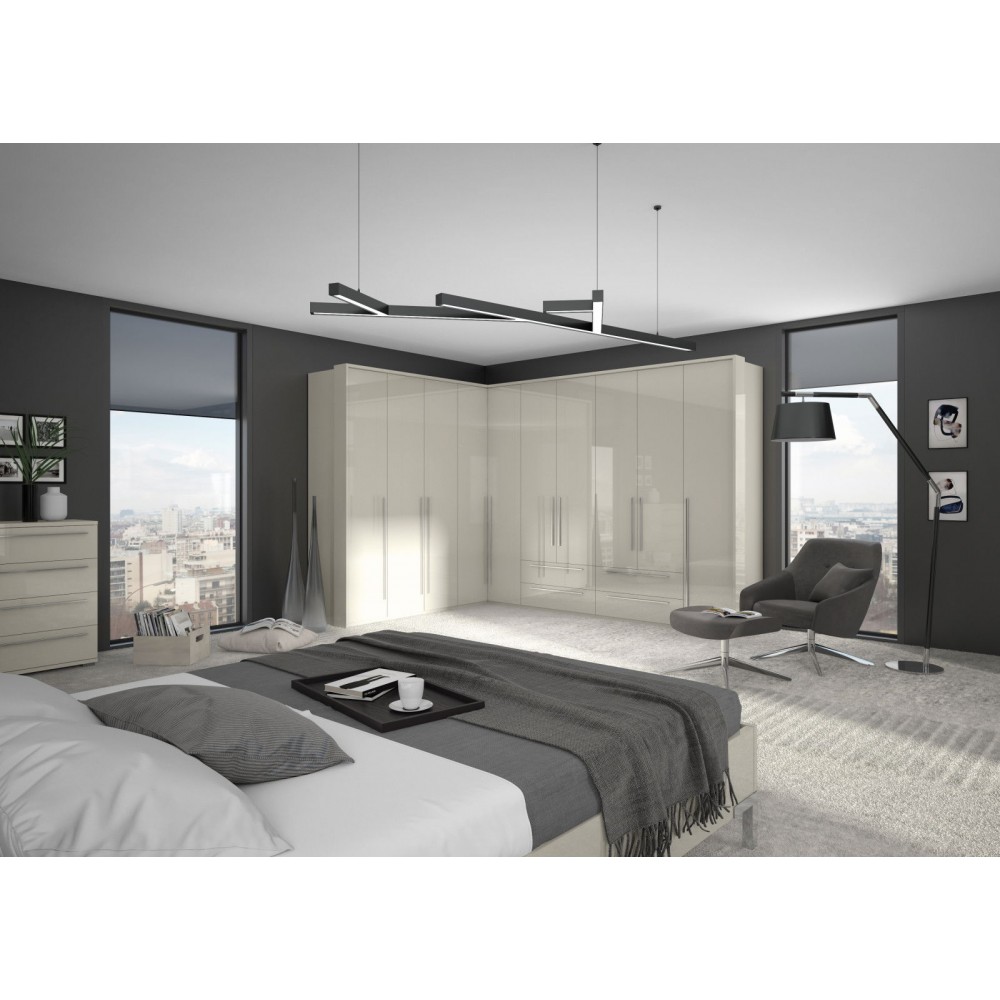 Ντουλάπα γωνιακή Realm-Μπεζ