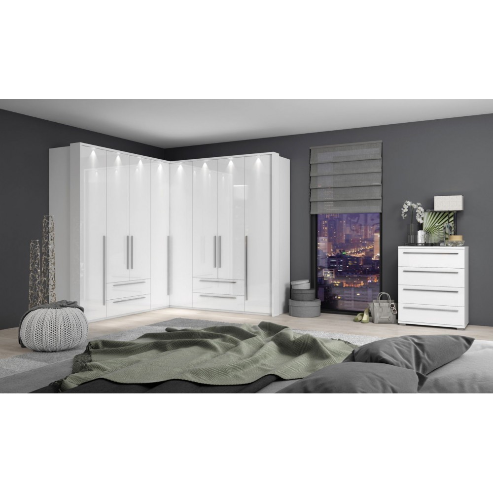 Ντουλάπα γωνιακή Realm-Λευκό