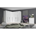 Ντουλάπα γωνιακή Realm-Λευκό