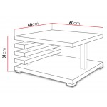 Τραπεζάκι σαλονιού Komoso-Μαύρο