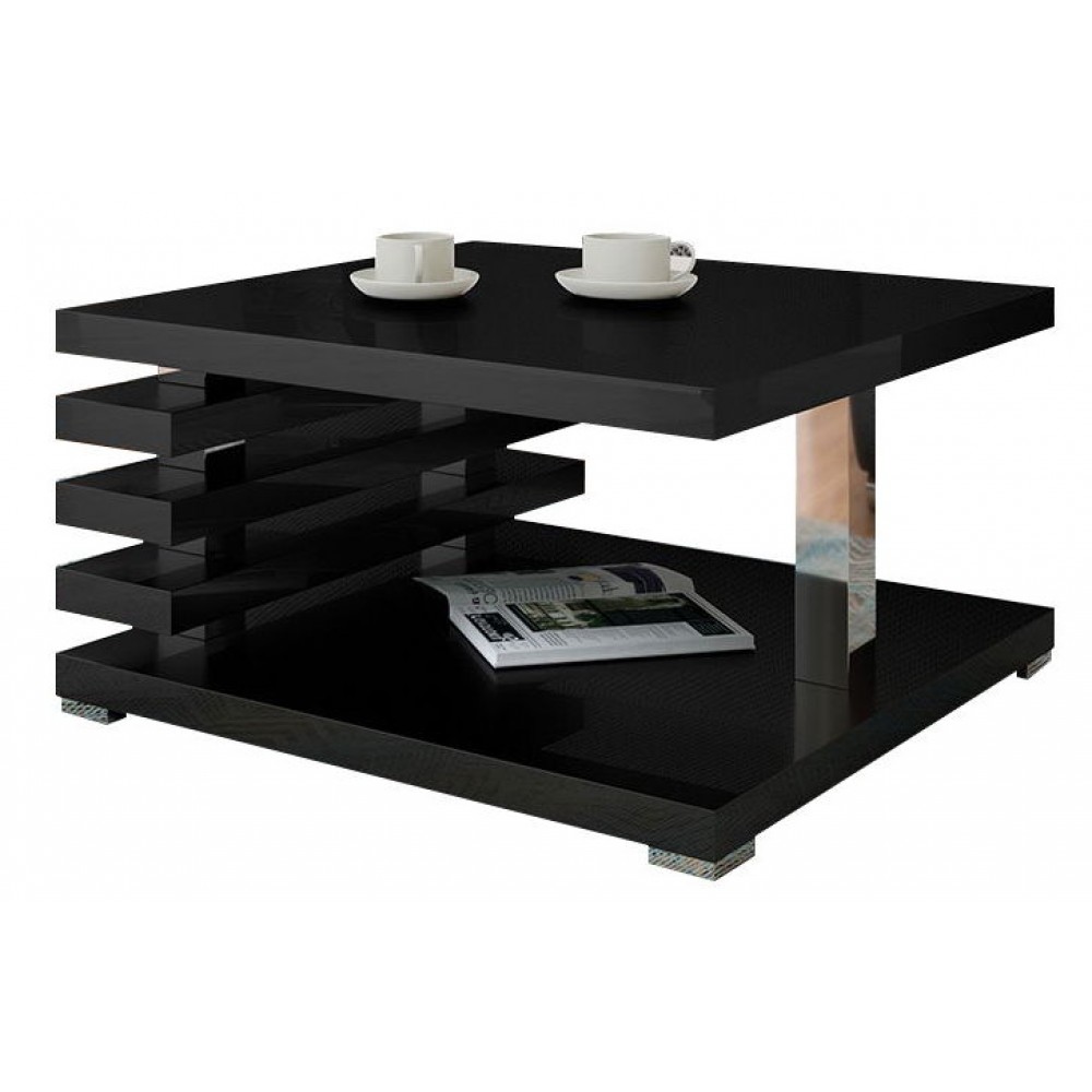 Τραπεζάκι σαλονιού Komoso-Μαύρο Γυαλιστερό