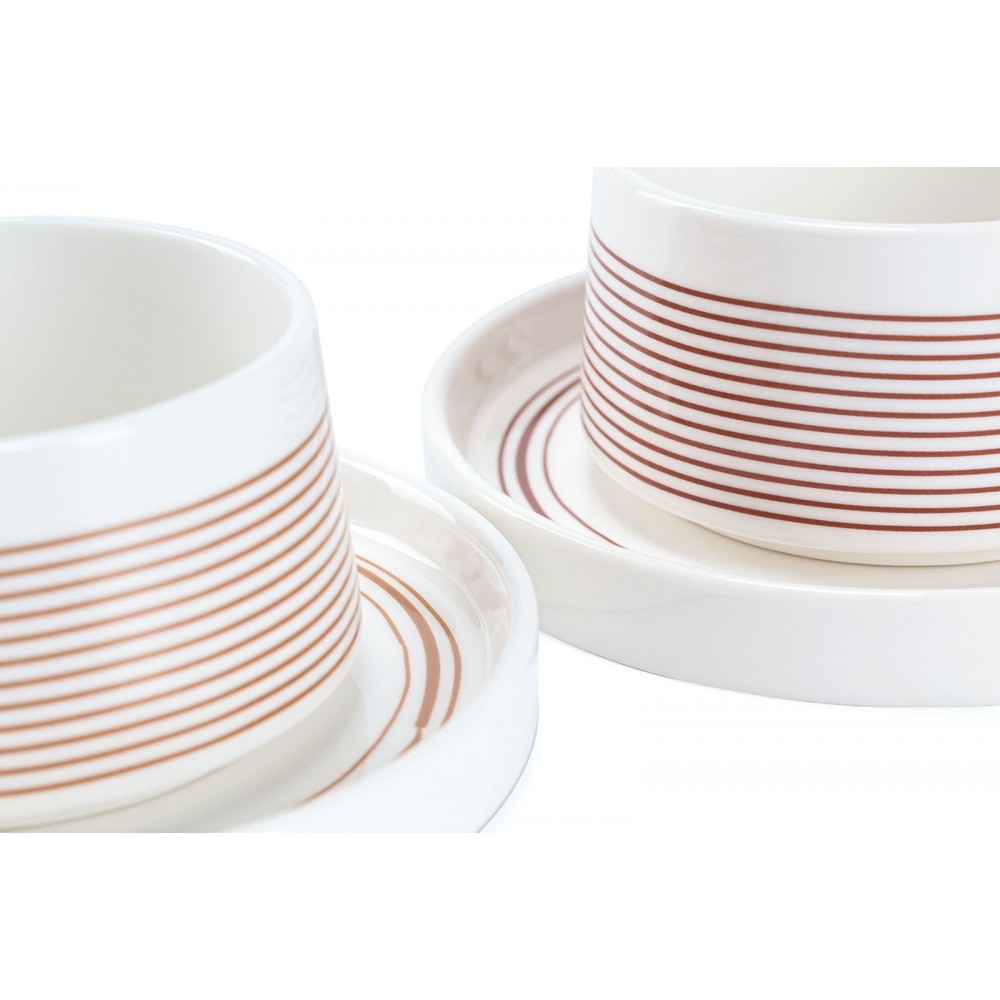 Σετ 2 Φλιτζάνια Lineo-Kokkino