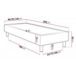 Επενδυμένο κρεβάτι Lux-Baza-Gkri-200 x 120 x 30