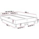 Επενδυμένο κρεβάτι Lux-Baza-Roz-200 x 160 x 30
