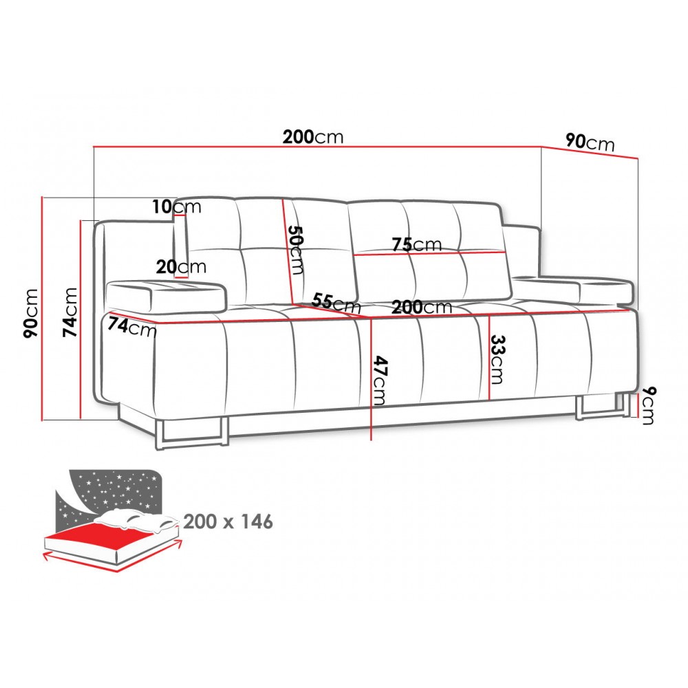 Καναπές - κρεβάτι Morena-Mple