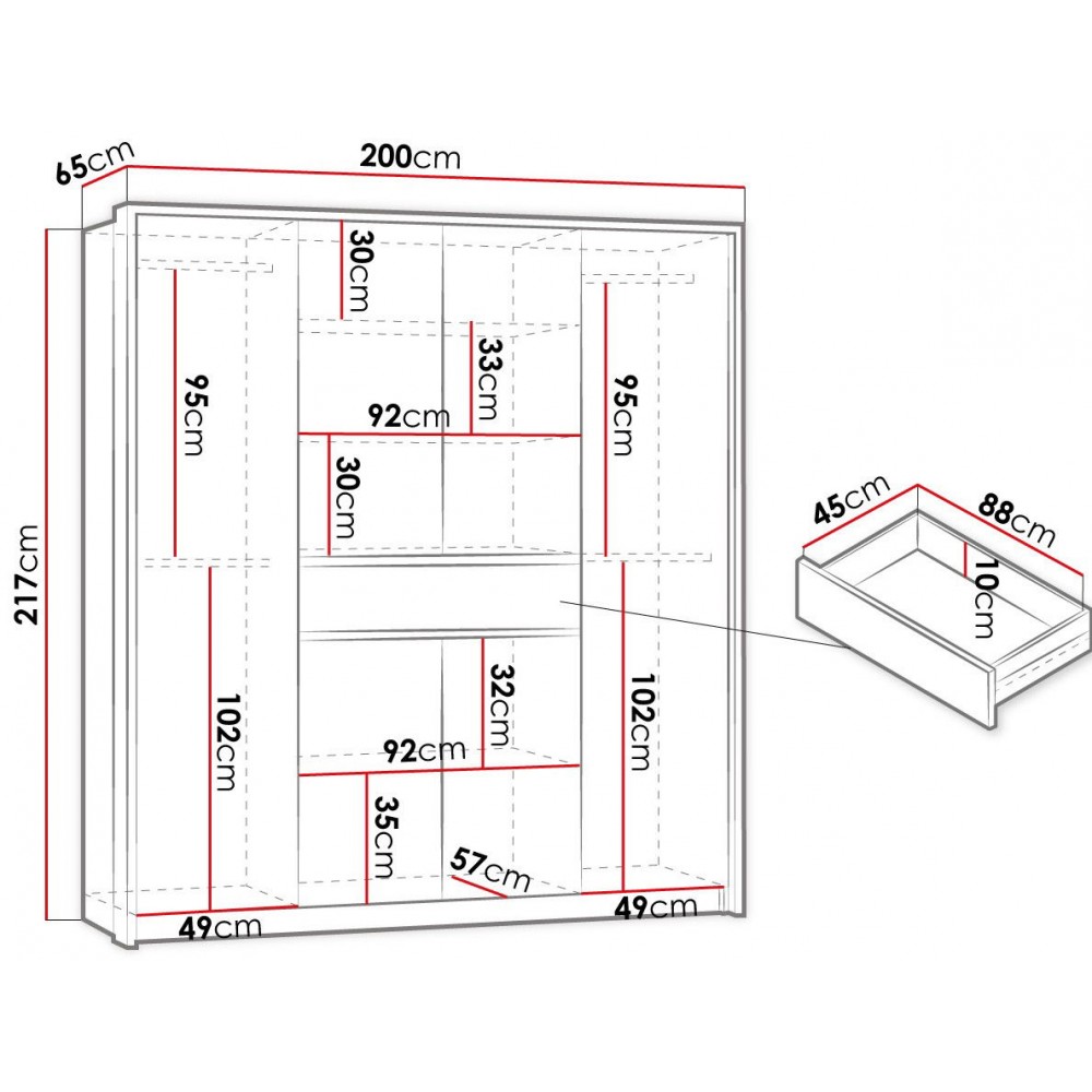Ντουλάπα Split 200 δίφυλλη