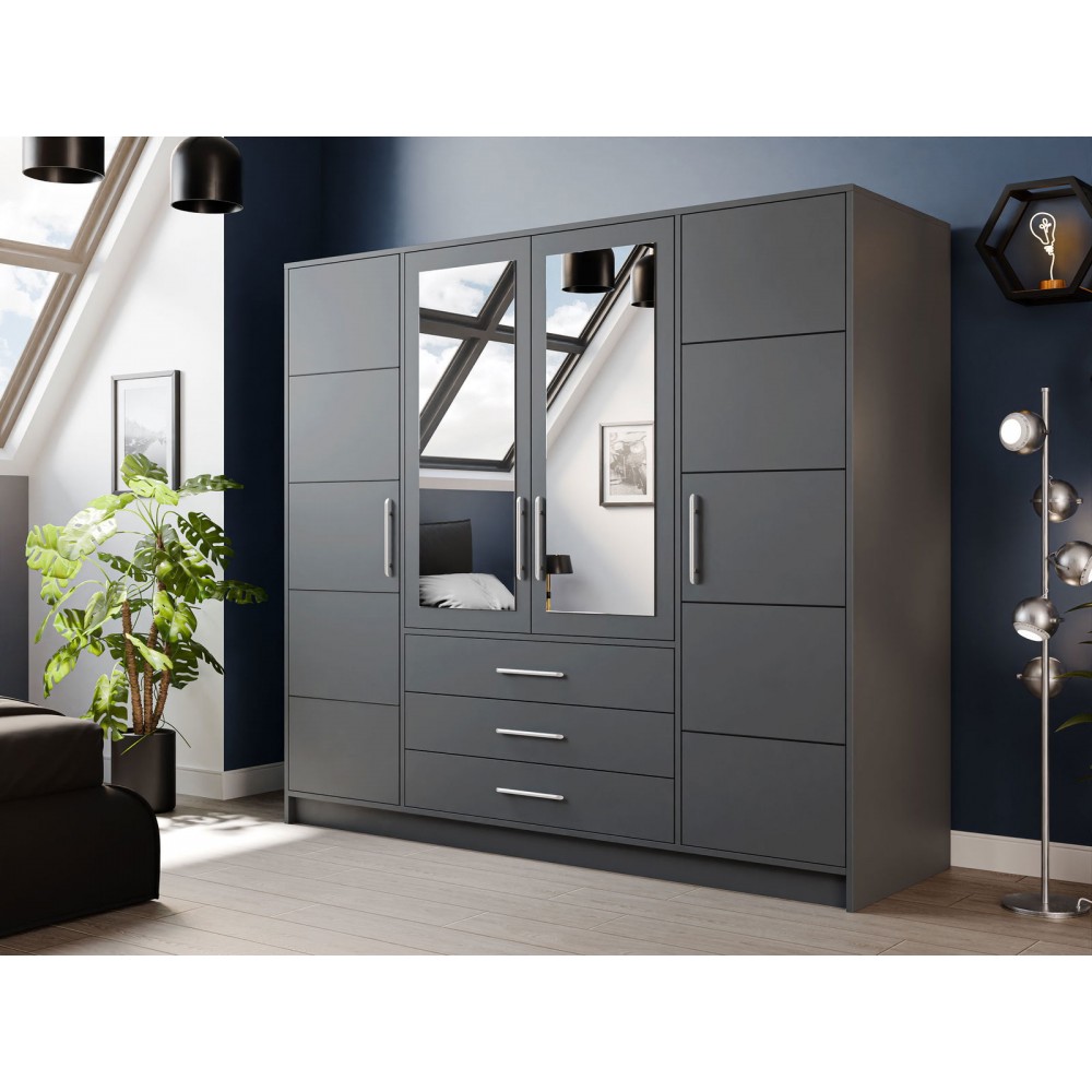 Ντουλάπα Bali 4D τετράφυλλη-Grafitis