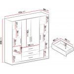 Ντουλάπα Bali 4D τετράφυλλη-Grafitis