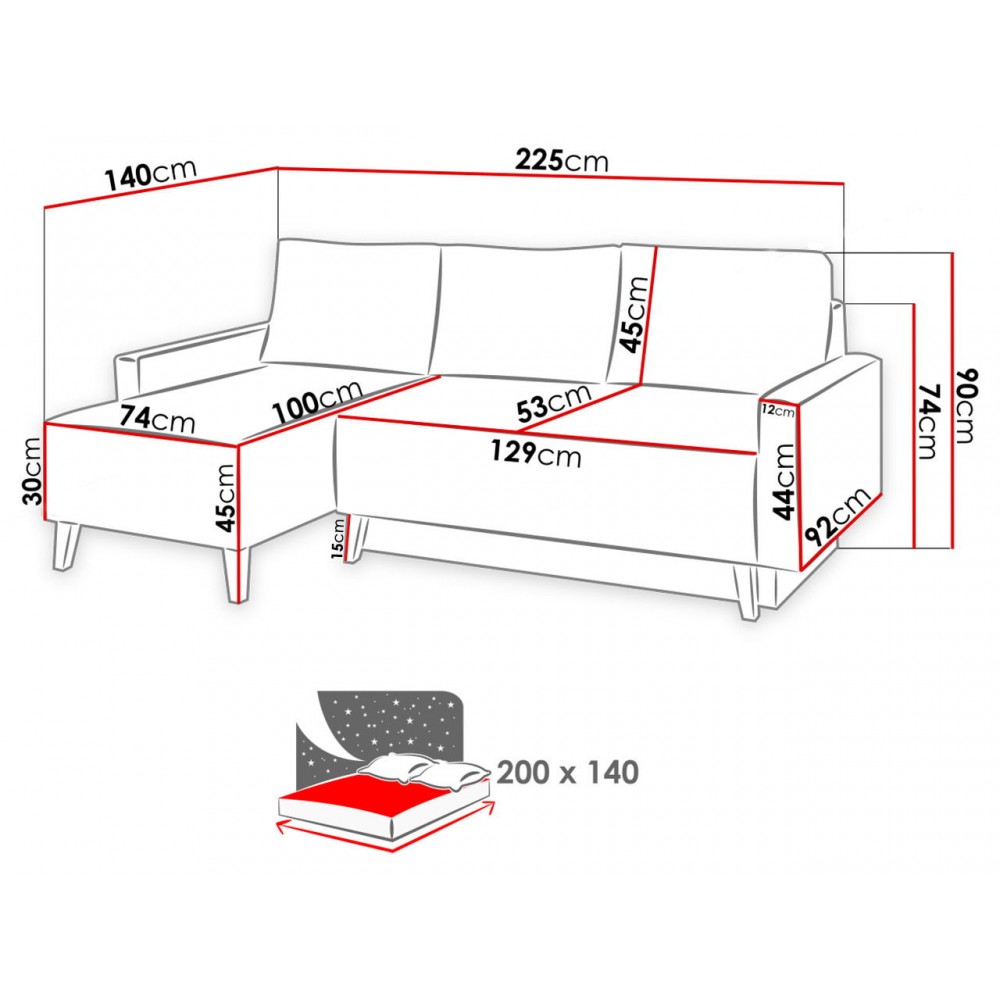Γωνιακός καναπές  Oviedo-Gkri
