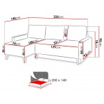 Γωνιακός καναπές  Oviedo-Kafe