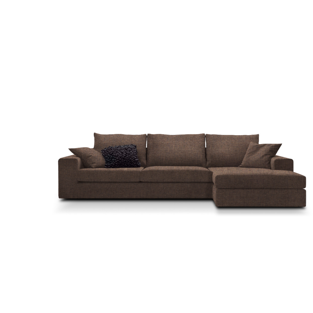 Γωνιακός καναπές Mission-Προσαρμόσιμη-250φ 165β εκ.-Σοκολατί