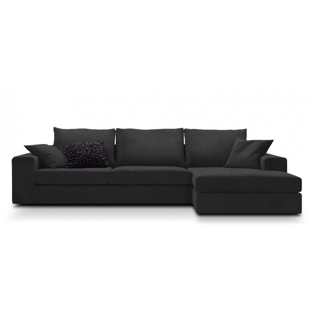 Γωνιακός καναπές Mission-Προσαρμόσιμη-230φ 145β εκ.-Μαύρο