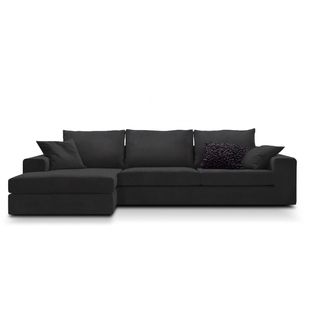 Γωνιακός καναπές Mission-Προσαρμόσιμη-230φ 145β εκ.-Μαύρο