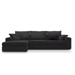 Γωνιακός καναπές Mission-Προσαρμόσιμη-230φ 145β εκ.-Μαύρο