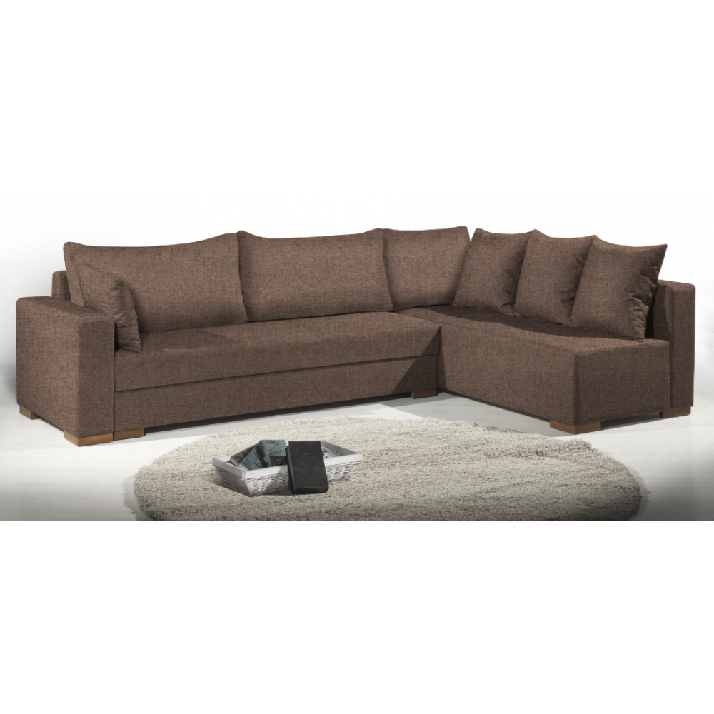 Γωνιακός καναπές Trendy-Αριστερή-285φ 185β εκ.-Σοκολατί