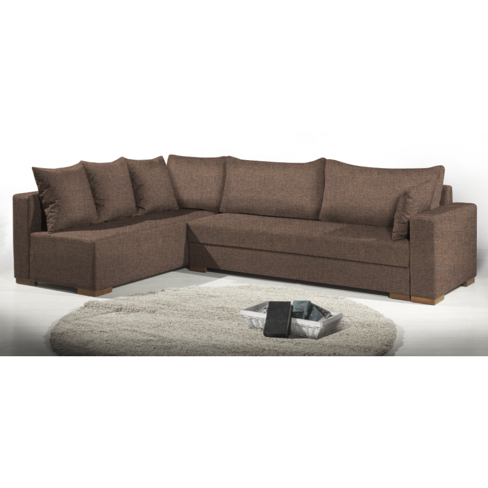 Γωνιακός καναπές Trendy-Αριστερή-285φ 185β εκ.-Σοκολατί