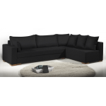 Γωνιακός καναπές Trendy-Δεξιά-285φ 185β εκ.-Μαύρο
