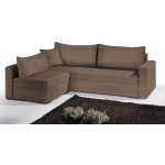 Γωνιακός καναπές Kleio-195φ 140β-Σοκολατί