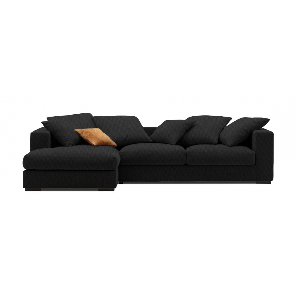Γωνιακός καναπές Pilo-Προσαρμόσιμη-245φ 165β εκ.-Μαύρο (Star4619)