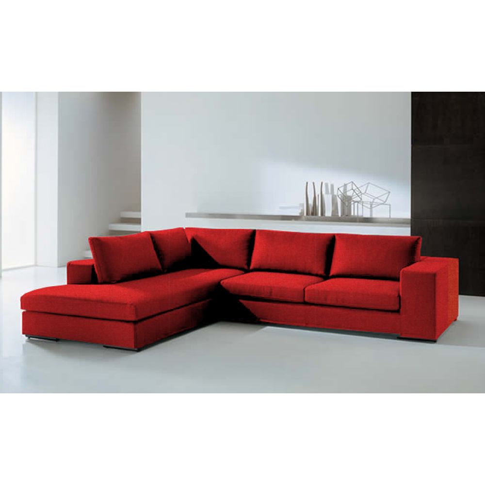 Γωνιακός καναπές Carla-Δεξιά-260φ 200β-Κόκκινο