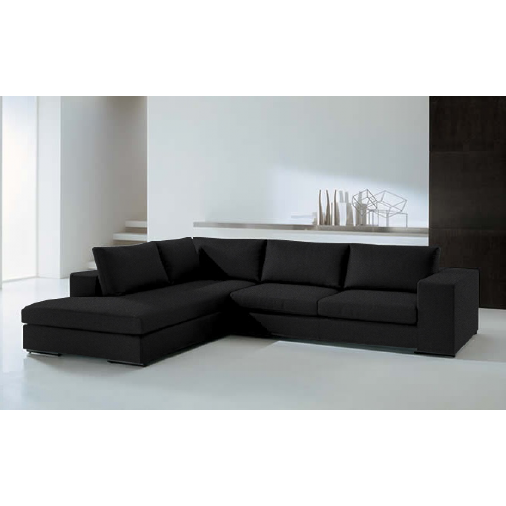 Γωνιακός καναπές Carla-Δεξιά-260φ 200β-Μαύρο