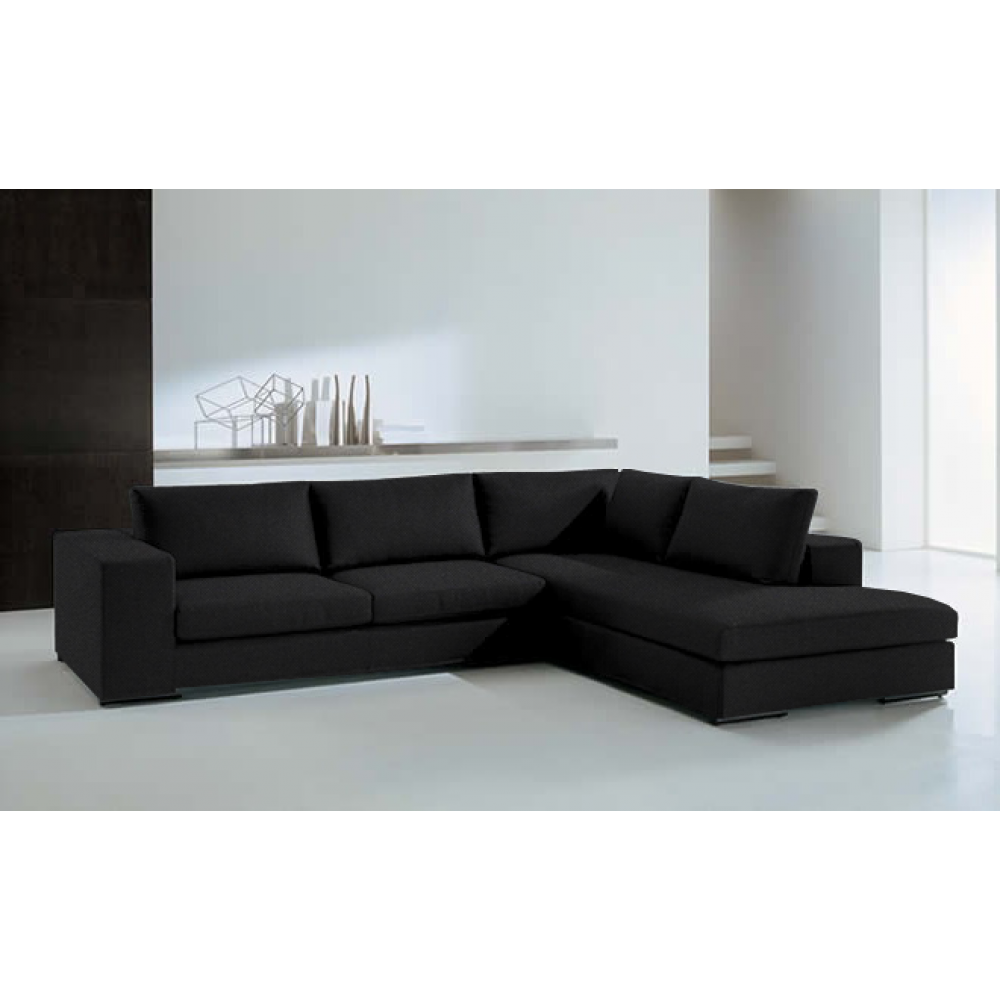 Γωνιακός καναπές Carla-Αριστερή-280φ 220β-Μαύρο