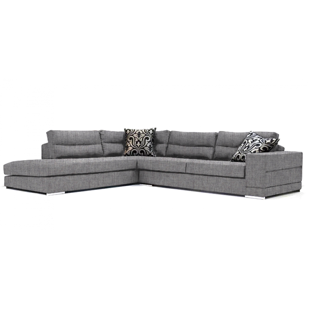 Γωνιακός καναπές Caza-Δεξιά-280φ 220β-Γκρι Anoixto