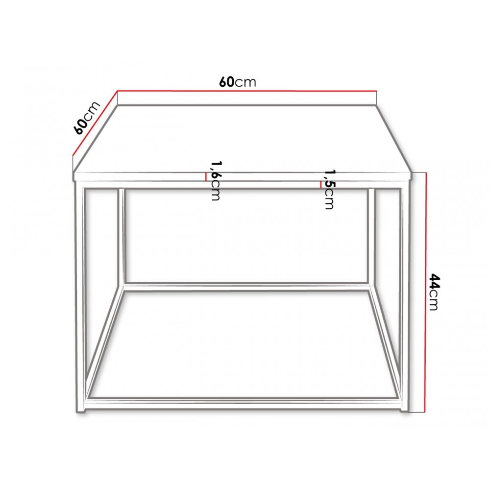 Τραπεζάκι σαλονιού Cubor 60x60x44