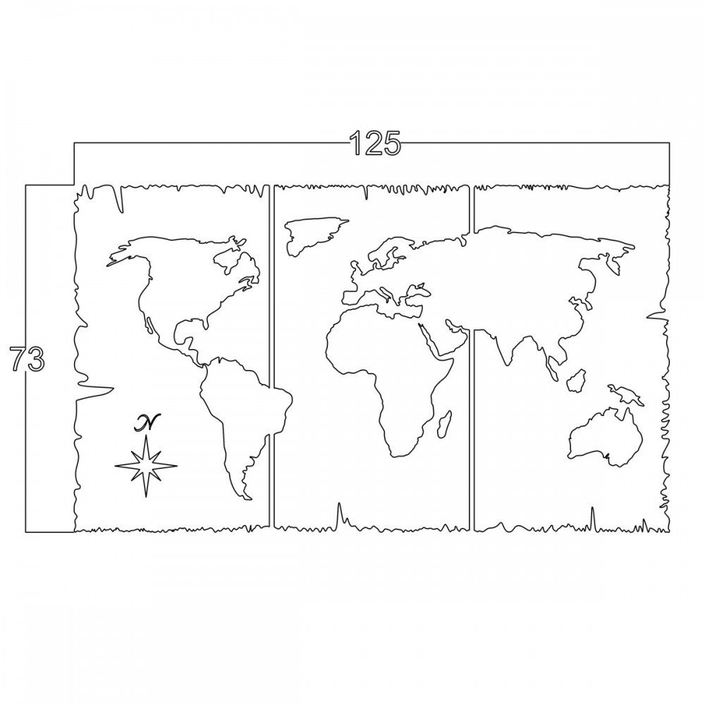 Διακοσμητικό τοίχου World map