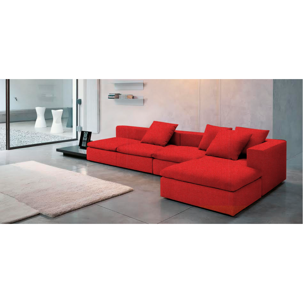 Γωνιακός καναπές Lory-280φ 135β εκ.-Κόκκινο