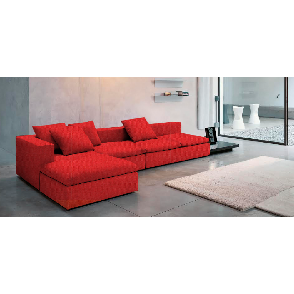 Γωνιακός καναπές Lory-280φ 135β εκ.-Κόκκινο