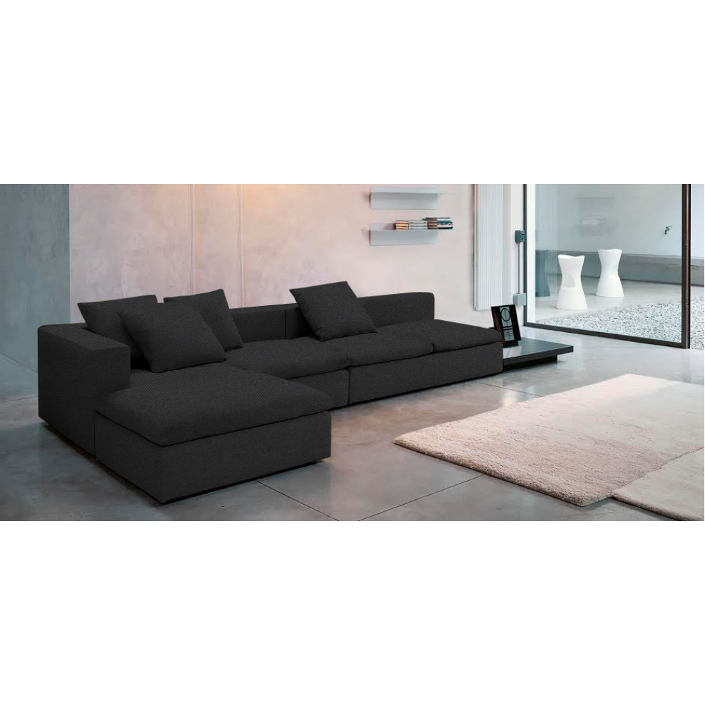 Γωνιακός καναπές Lory-280φ 135β εκ.-Μαύρο