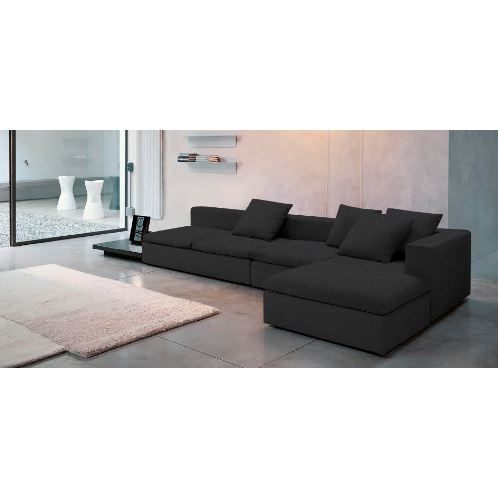 Γωνιακός καναπές Lory-300φ 155β εκ.-Μαύρο
