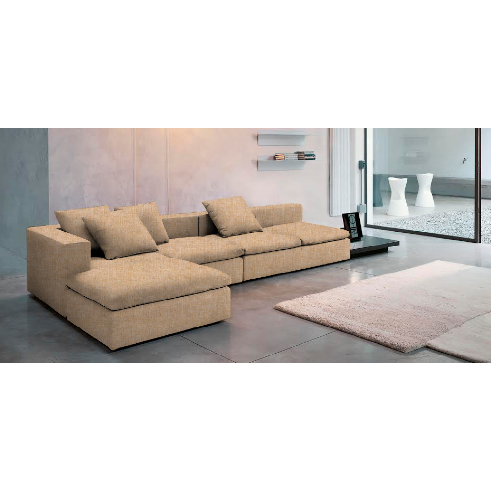 Γωνιακός καναπές Lory-280φ 135β εκ.-Μπεζ
