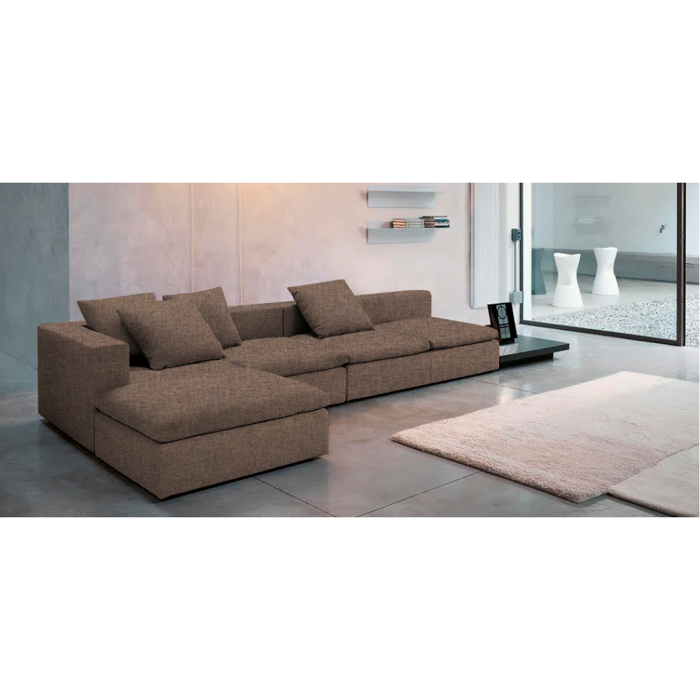 Γωνιακός καναπές Lory-280φ 135β εκ.-Σοκολατί