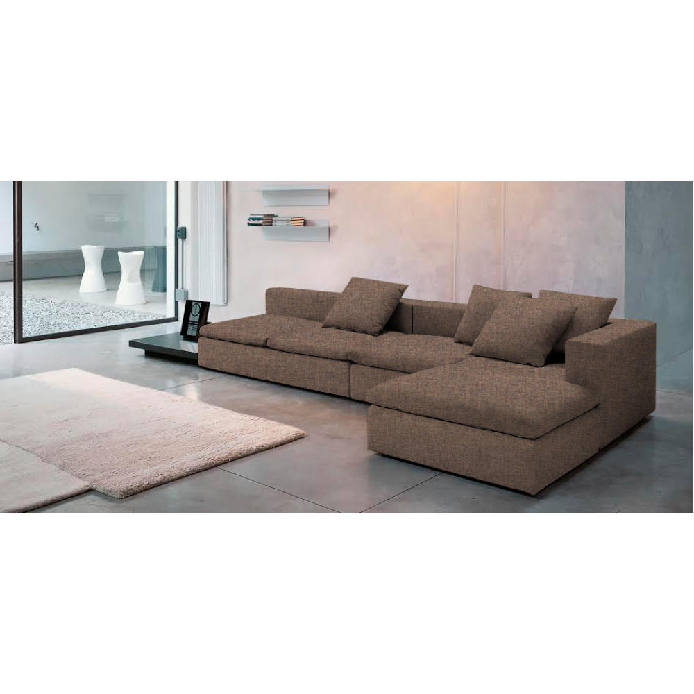 Γωνιακός καναπές Lory-280φ 135β εκ.-Σοκολατί